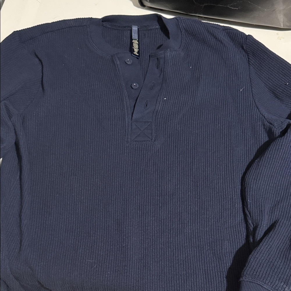 SKIMS Oversized Henley Ribbed